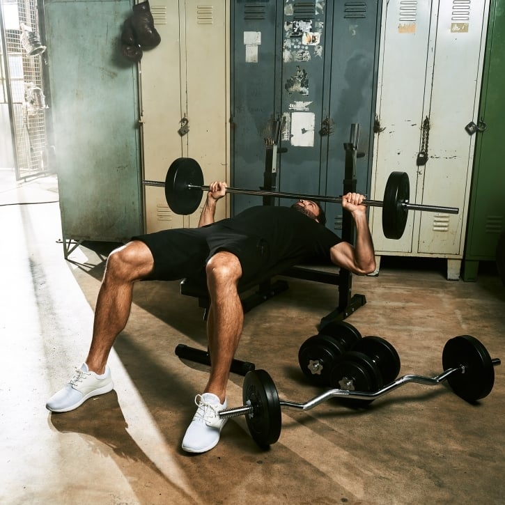 Bänkpress BLACK Skivstång Curlstång Hantelset 100kg