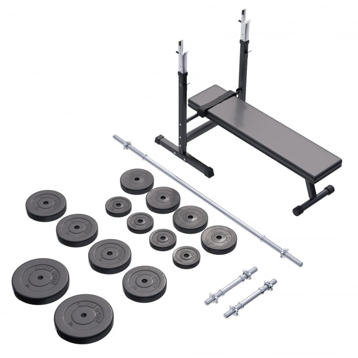 Bänkpress BLACK Skivstång Hantlar 70kg