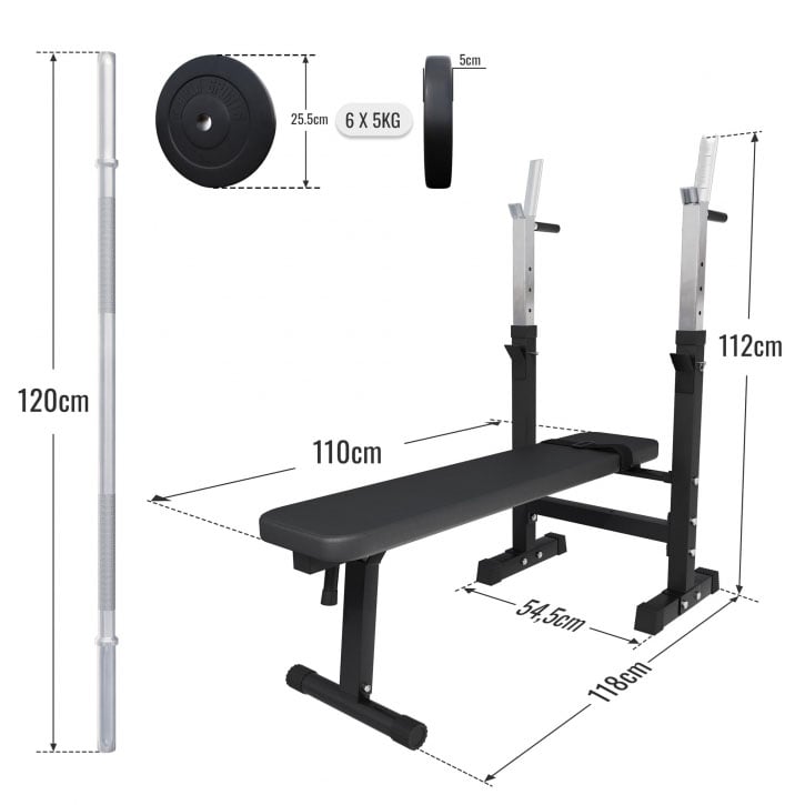 Bänkpress BLACK Skivstång 38kg
