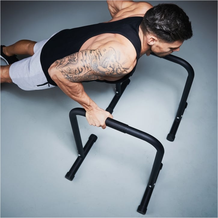 Paralette Push Up Bars Svart Blå Röd