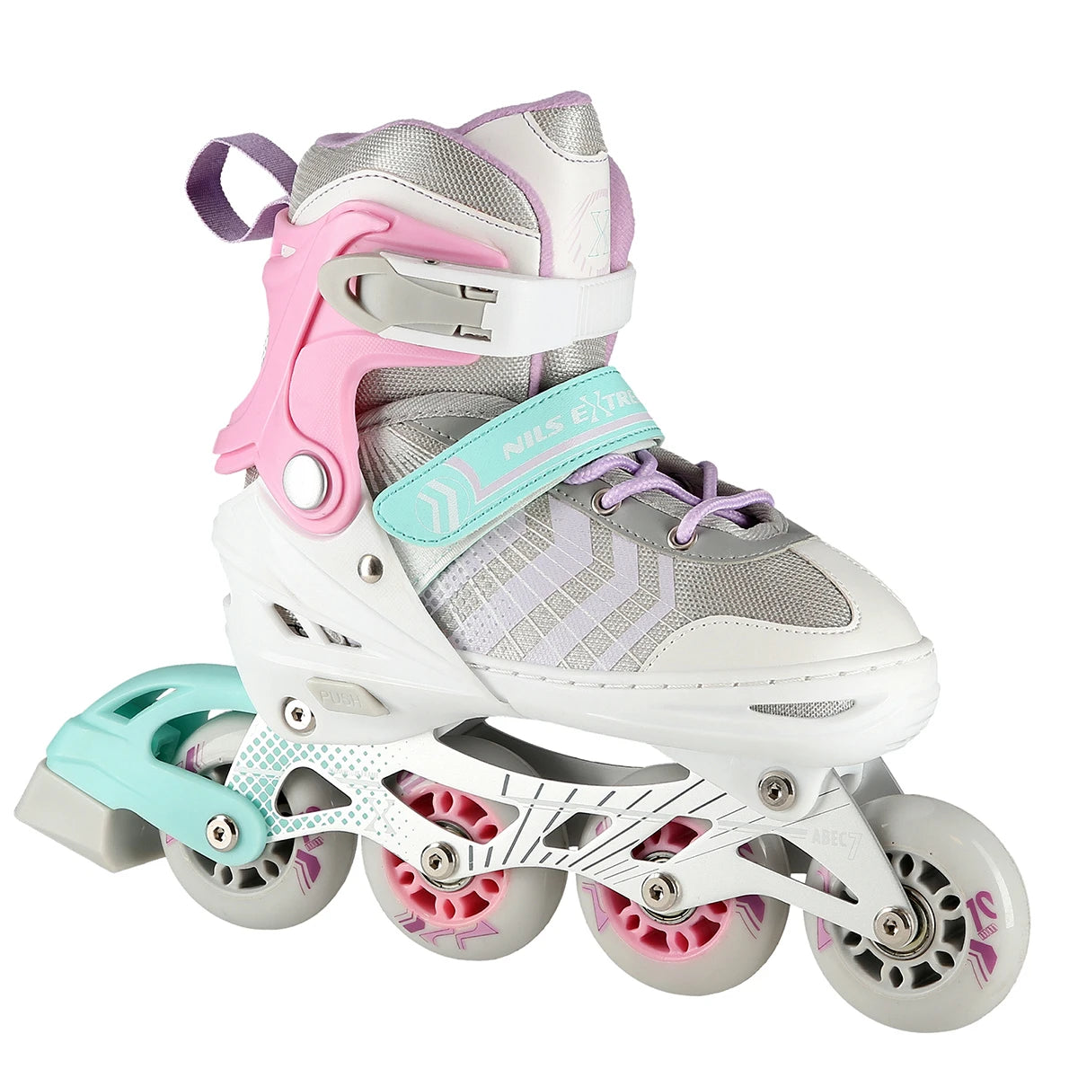 4in1 (rullskridskor) NILS EXTREME NH18192, rosa-mint, L