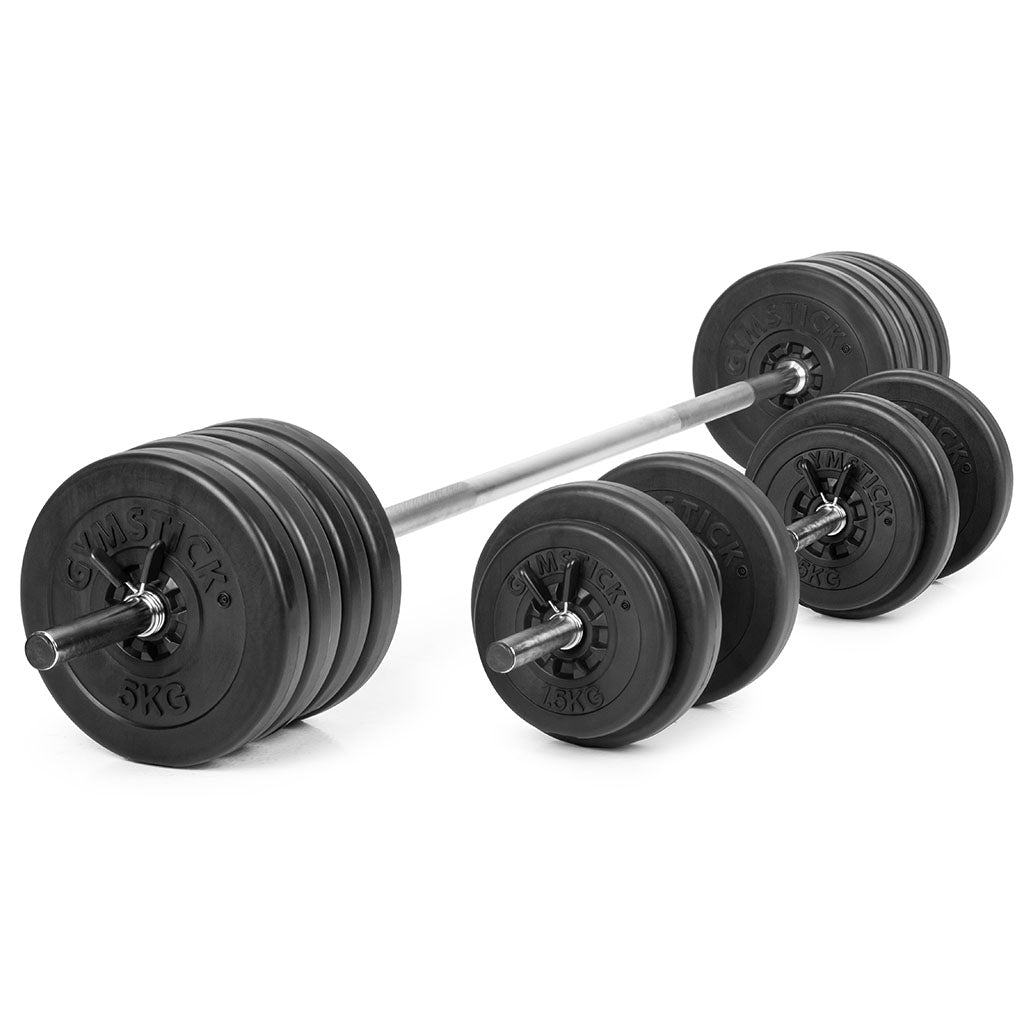 60 kg vinyl skivstångs- och hantelset - Gymstick