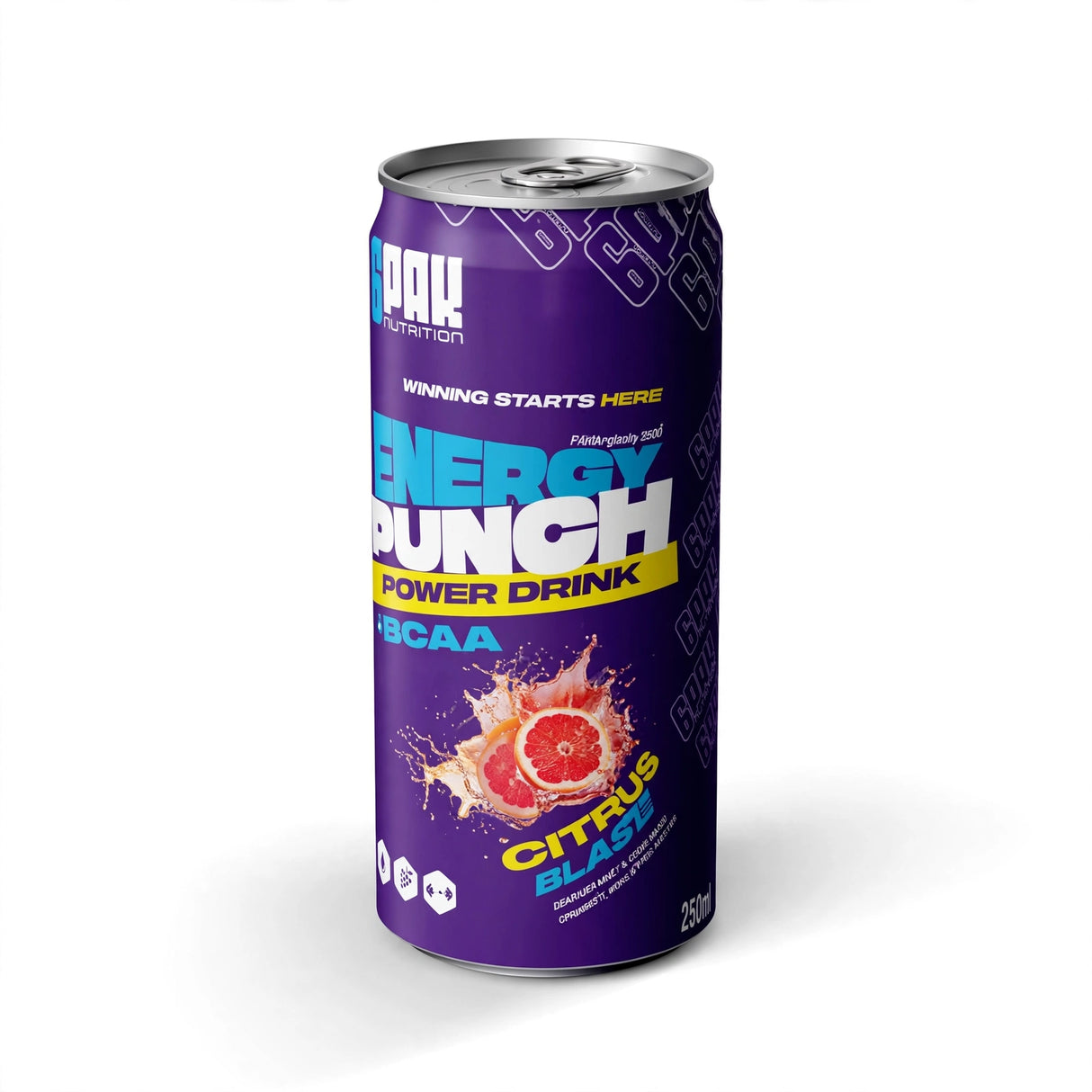 Energidryck 6PAK Energy Punch 250ml Grapefrukt