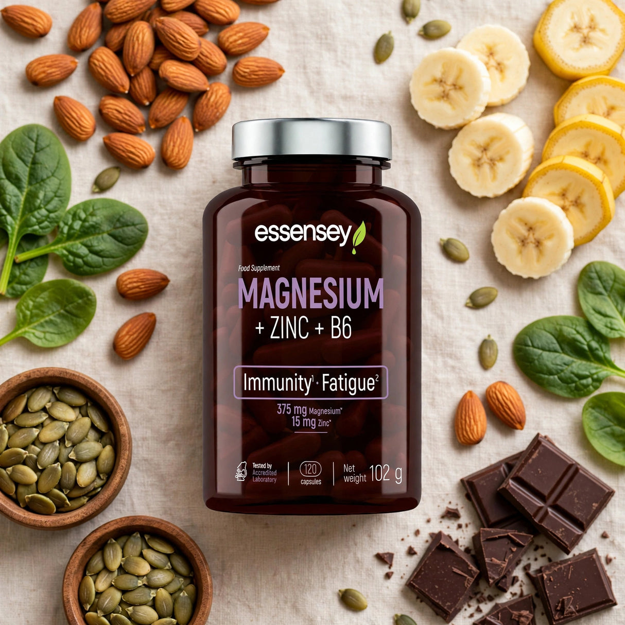 Magnesium TREC ESSENSEY MAGNESIUM+ZINC+B6 120 kapslar
