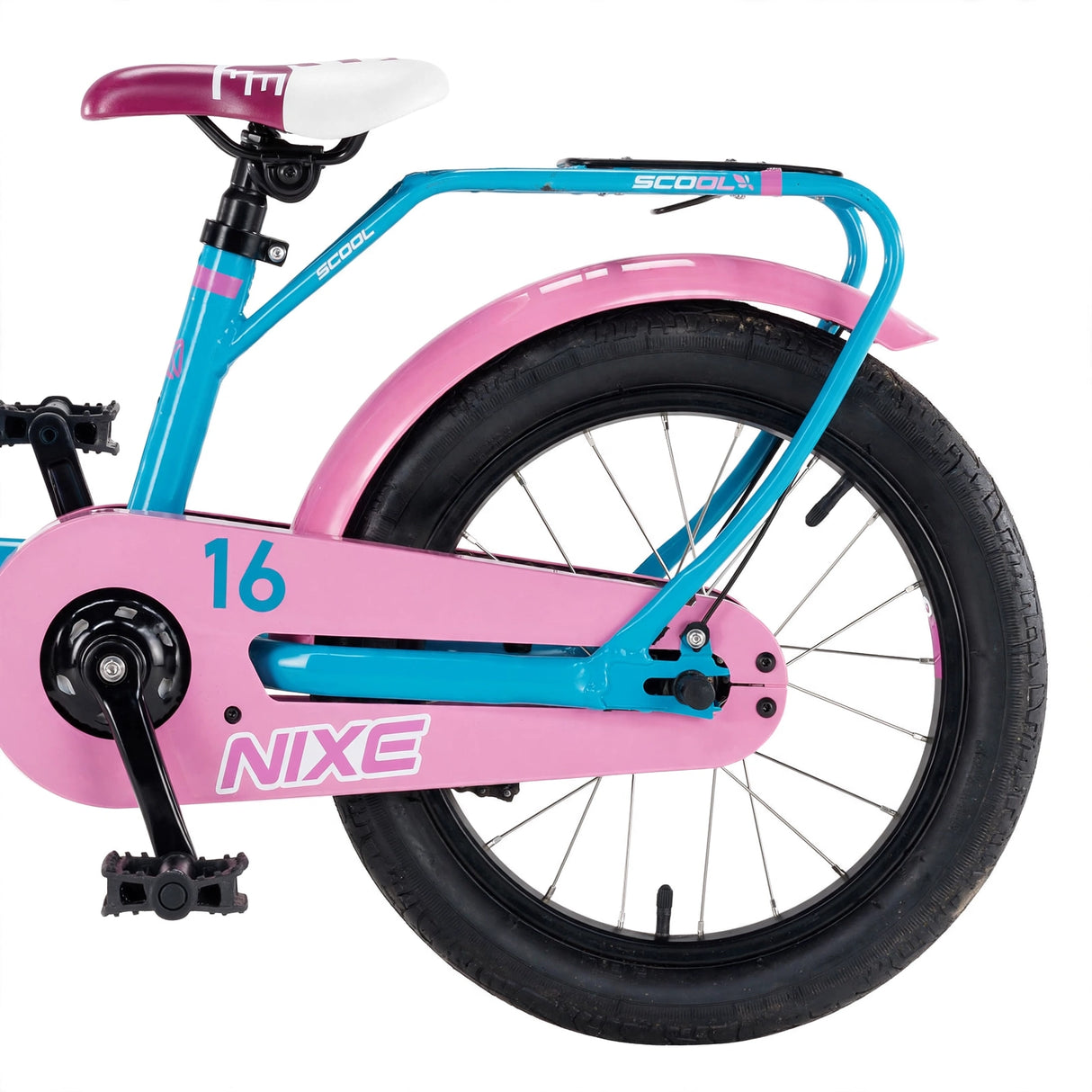 Barncykel S´COOL niXe, 16" blå/rosa