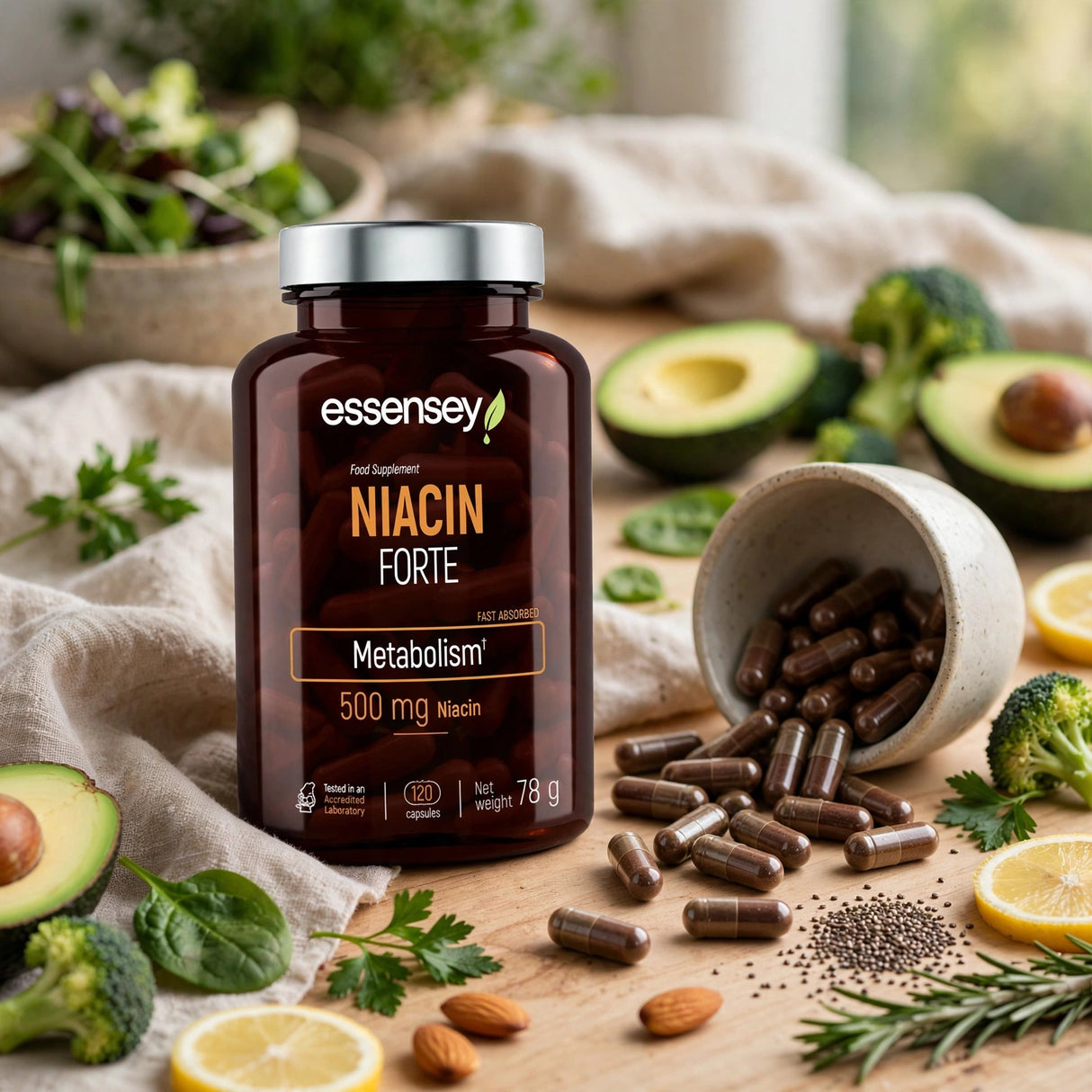 Vitamin Kapslar TREC ESSENSEY NIACIN FORTE 120 kapslar