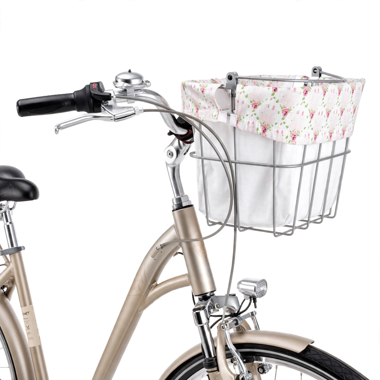 Cykel ROMET Art Deco Classic, med korg fram, beige