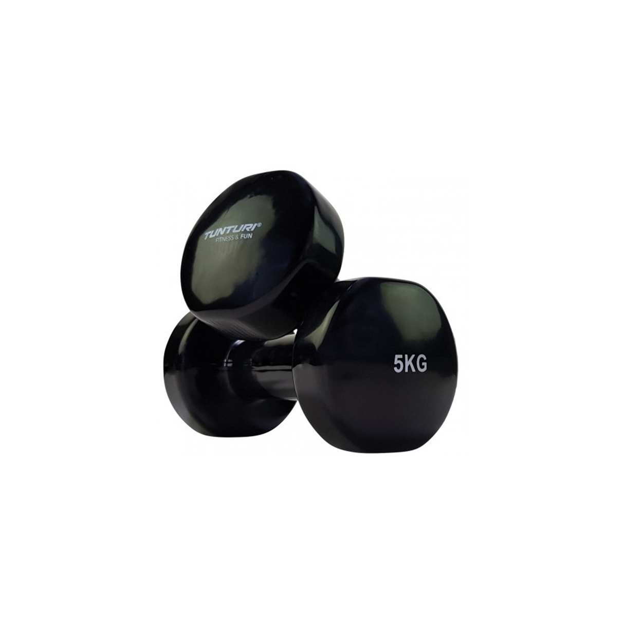 Hantlar TUNTURI Vinyl Dumbbells 2 x 5 kg, black