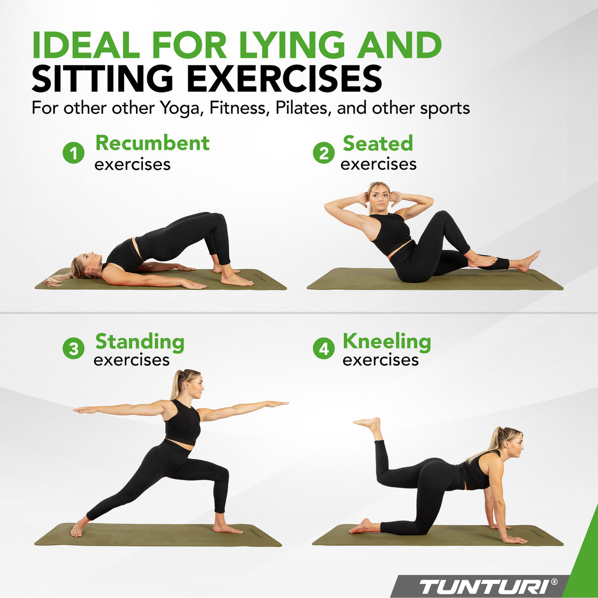 Yogamatta Tunturi Yogamat 8mm, Army Green