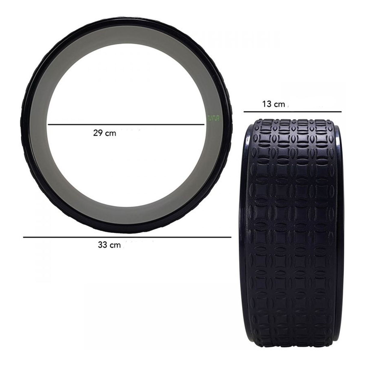 Yogahjul TUNTURI Yoga Wheel, sort
