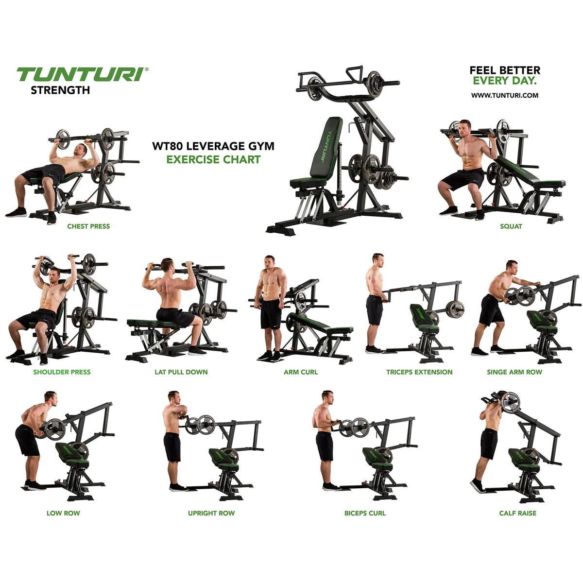 Multifunktionel træningsmaskine Tunturi WT80 Leverage Gym