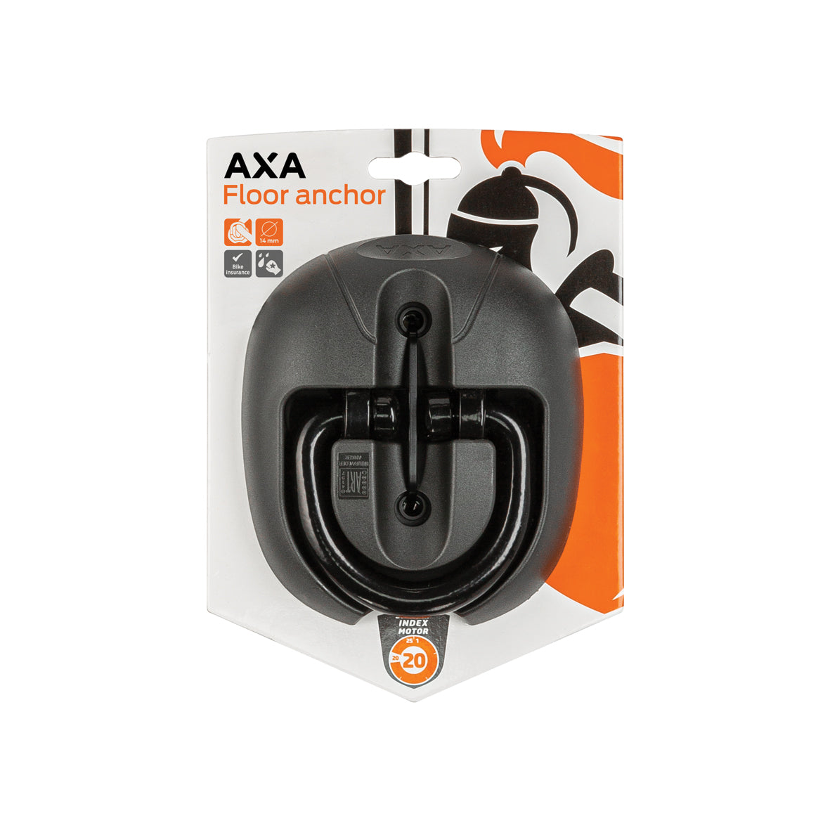 Golv-/väggankare för cykelförvaring AXA WALL/FLOOR ANCHOR 4*/14MM GRAY/CARD