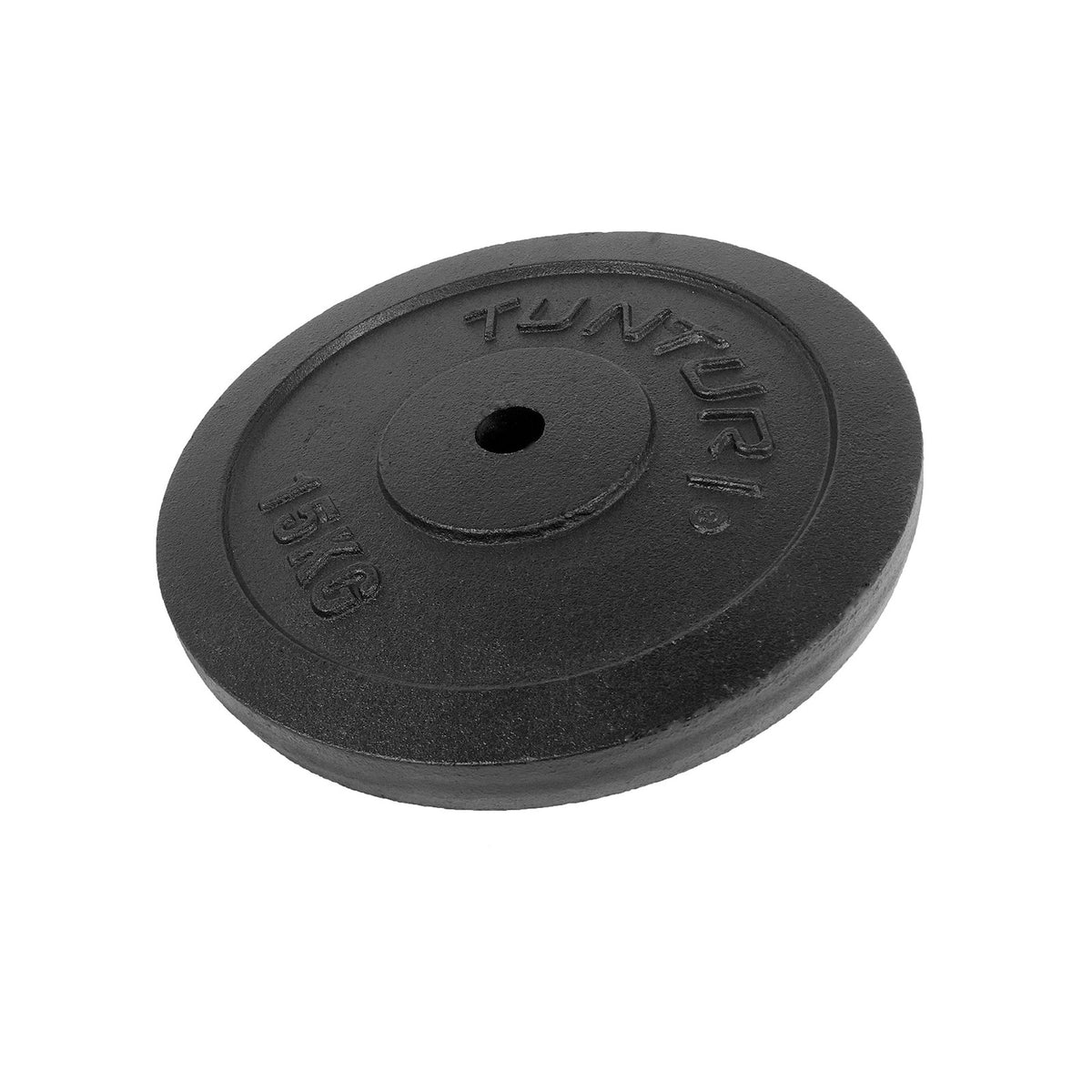 Vægtskive TUNTURI Flad Sort, 30 mm, 15 kg