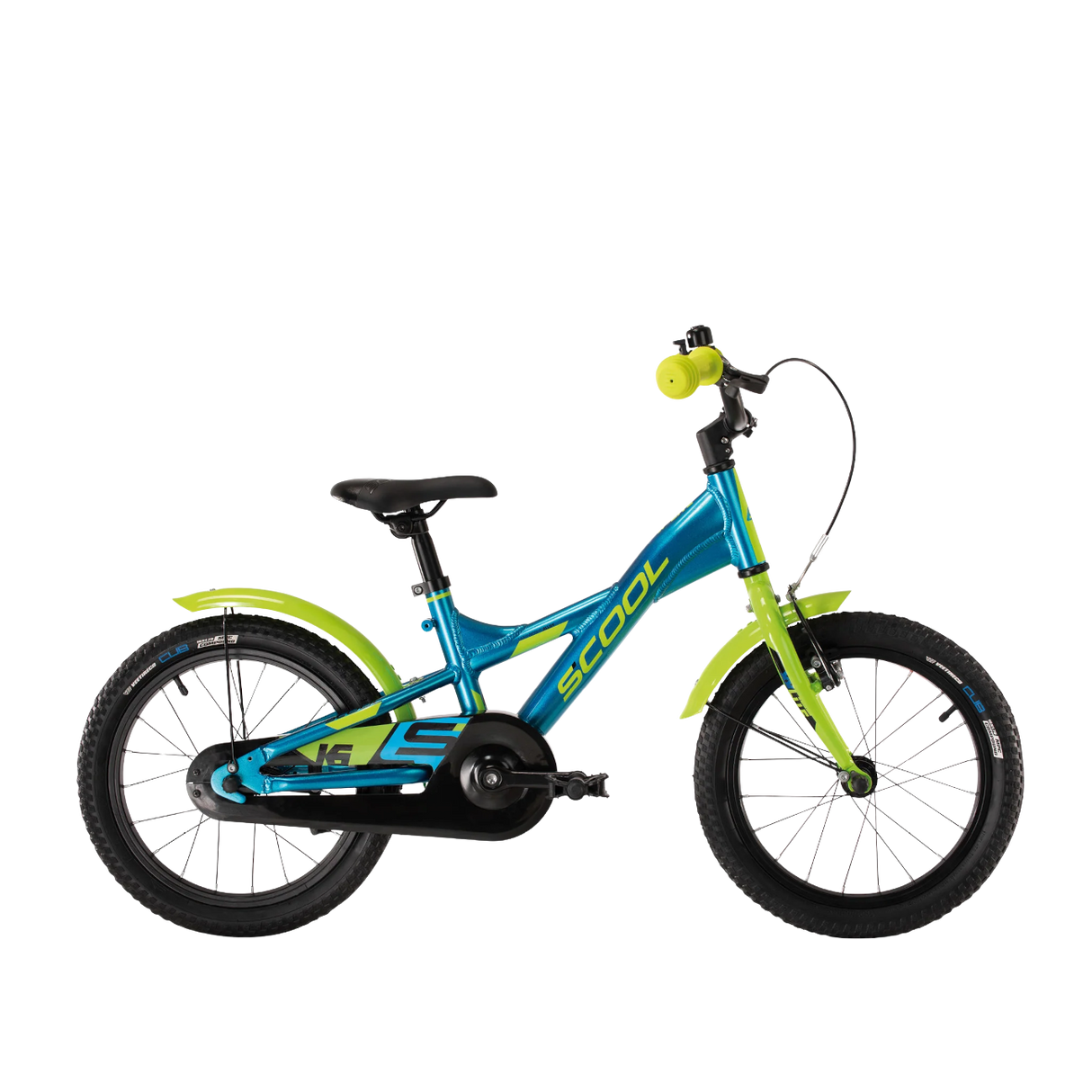 Barncykel S´COOL XXlite, 16" blå/grön