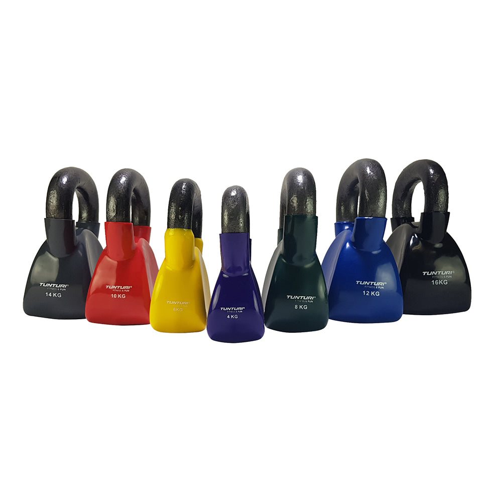 TUNTURI Vinyl Kettlebell 14kg, grå