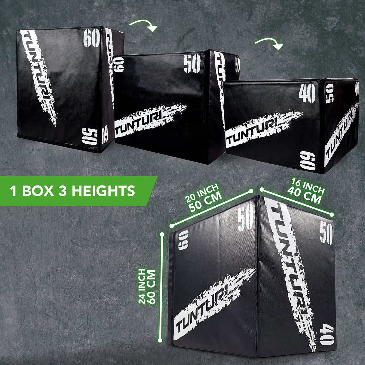 Träningsbox TUNTURI Plyo Box Soft (EVA) 40/50/60cm
