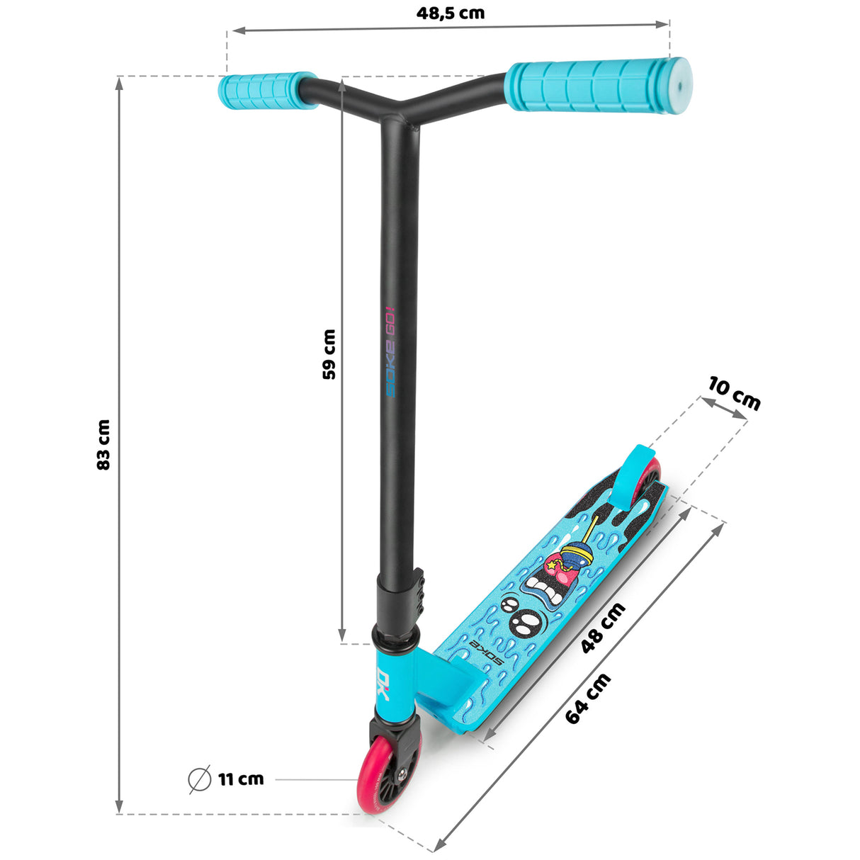 Stuntsparkcykel SOKE GO! Turkos