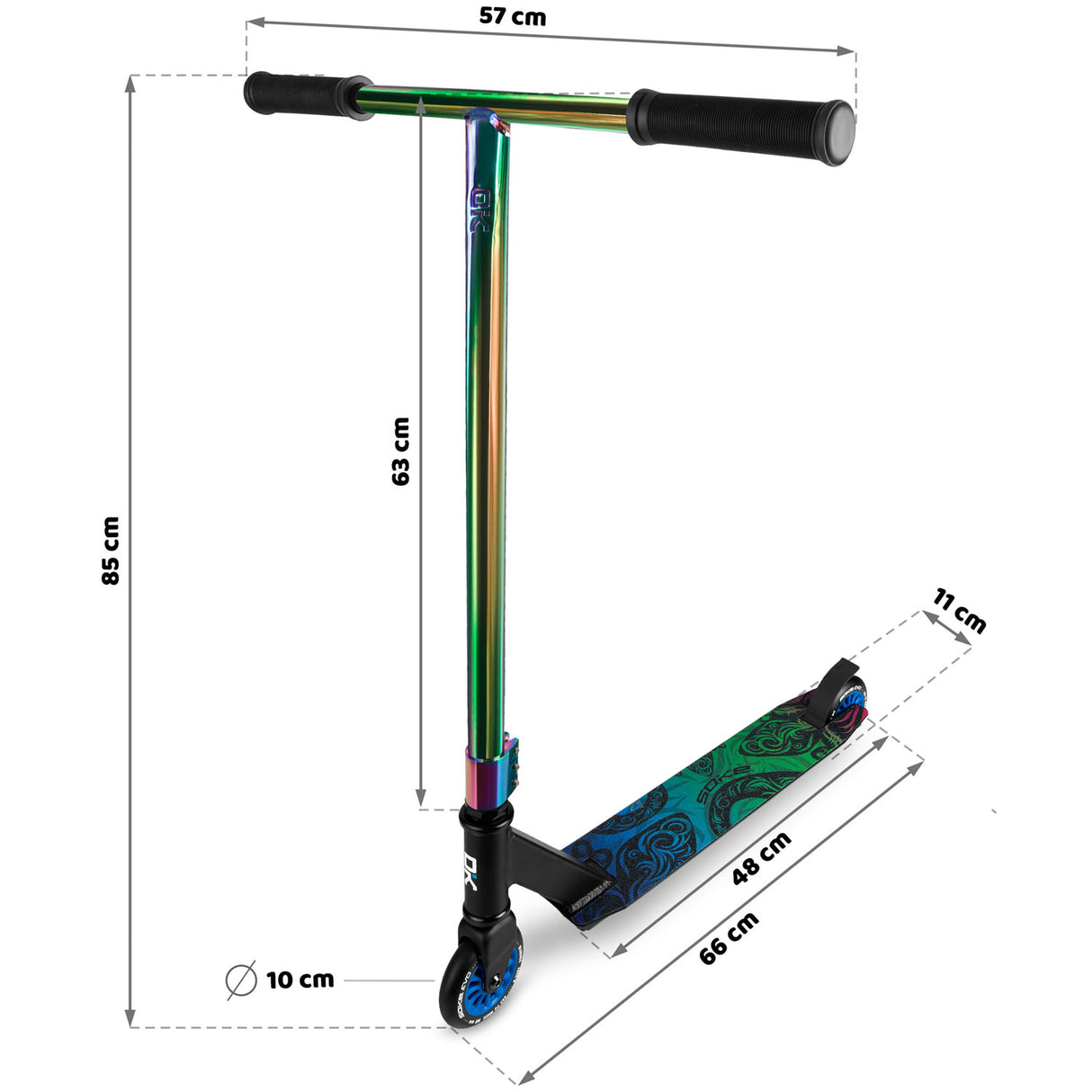 Trick-sparkcykel SOKE EVO, svart-neochrome