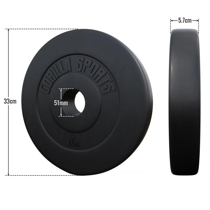 Viktskiva i cement från Gorilla Sports - 10kg - Med mått
