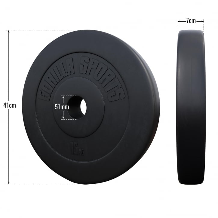 Viktskiva i cement från Gorilla Sports - 15kg - Med mått