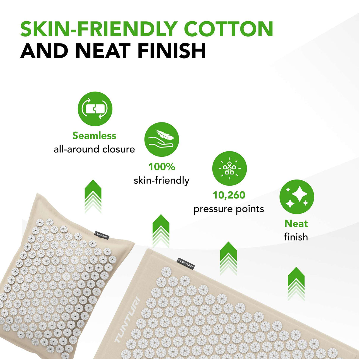 Akupunkturmatta och kudde TUNTURI PRO Akupressurmatta och kudde, beige