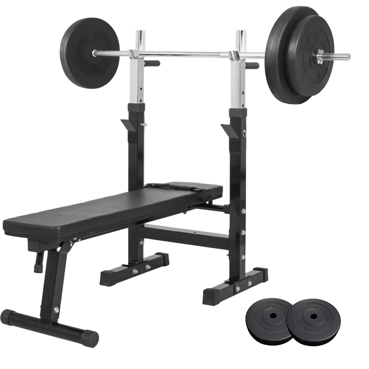 Bänkpress BLACK/WHITE Skivstång 60kg