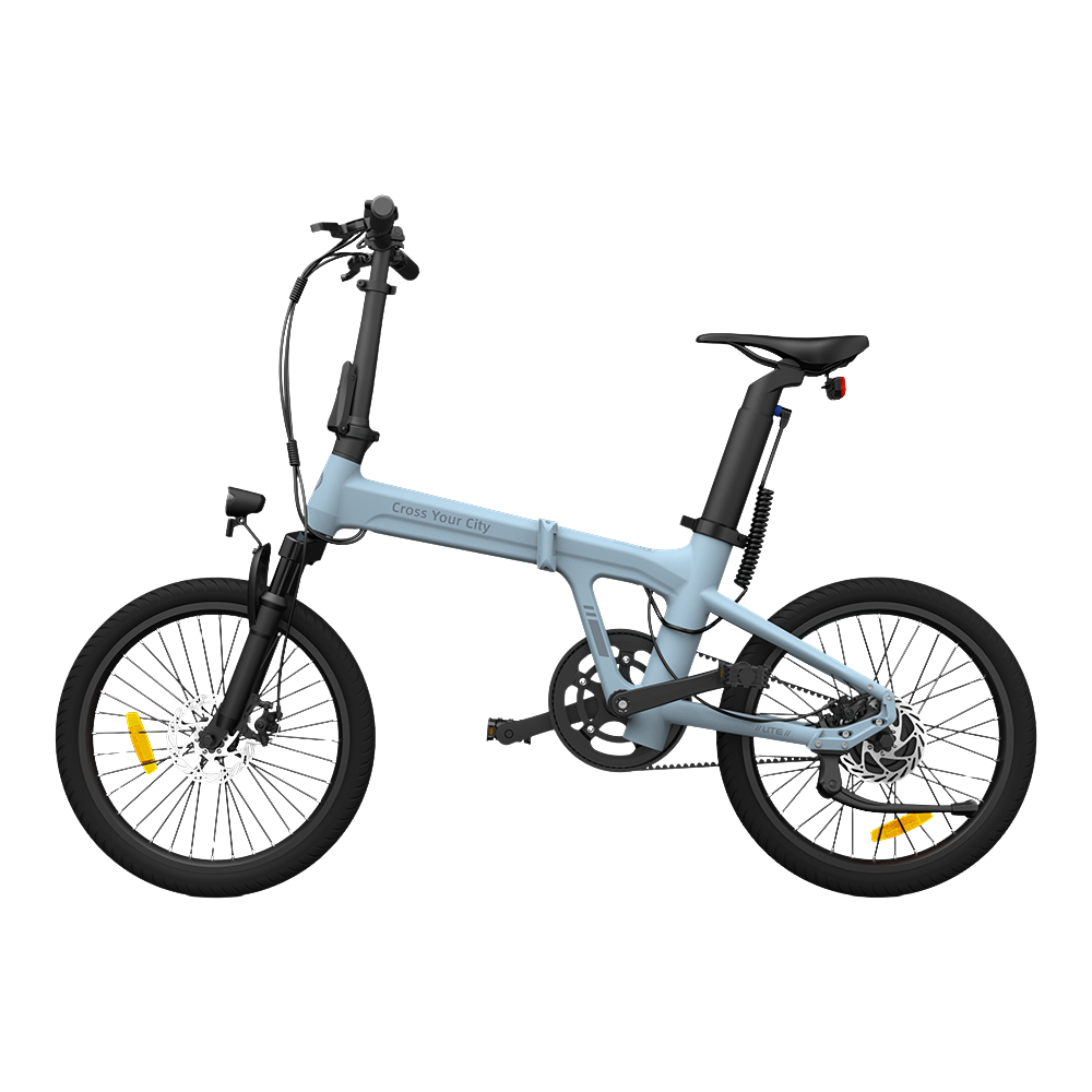 Hopfällbar elcykel ADO A20S AIR med fjädring fram, blå