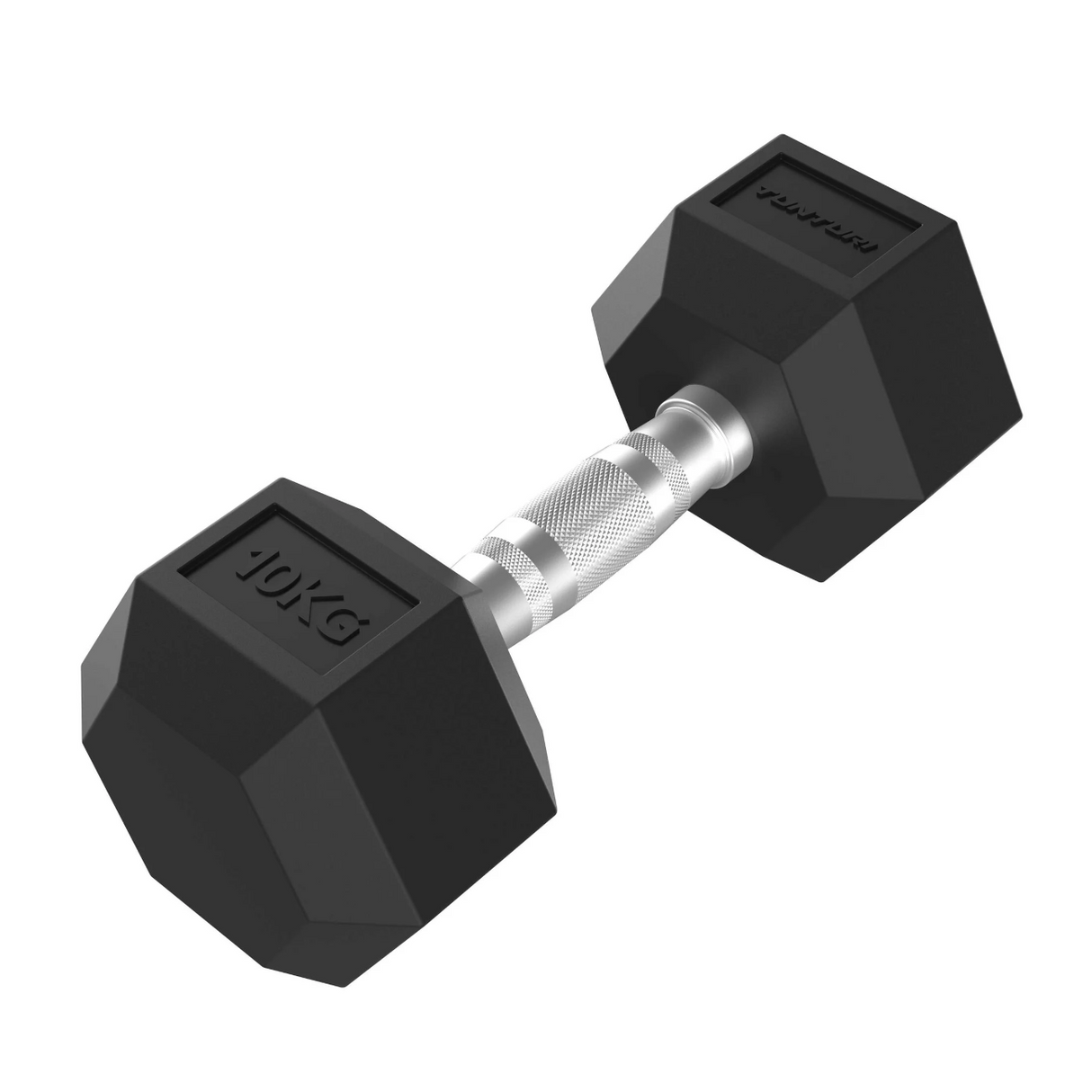 Hantel TUNTURI Platinum Hex Rubber Dumbbell, 10kg