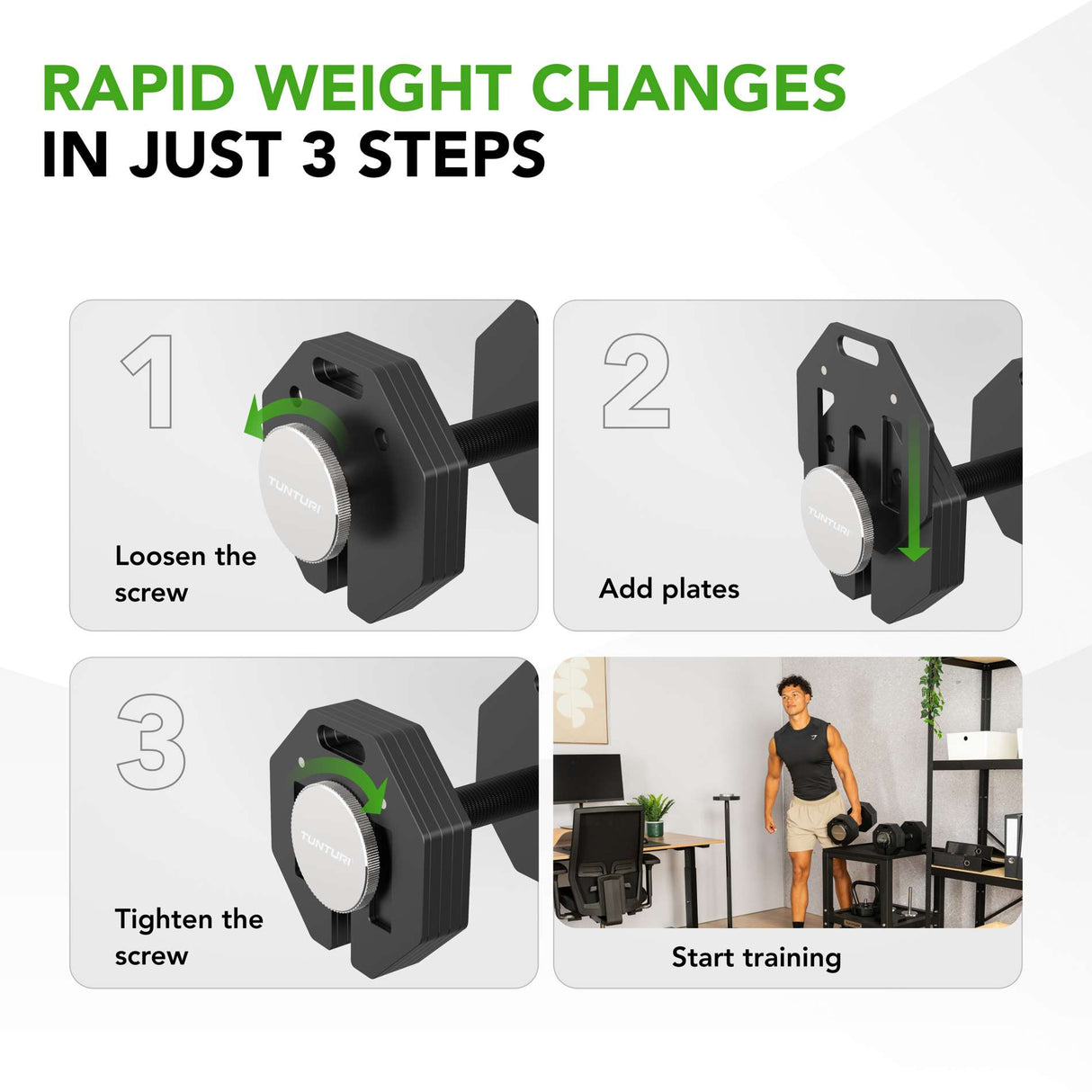 Hantel TUNTURI Rapid Justerbar Hantel 20kg