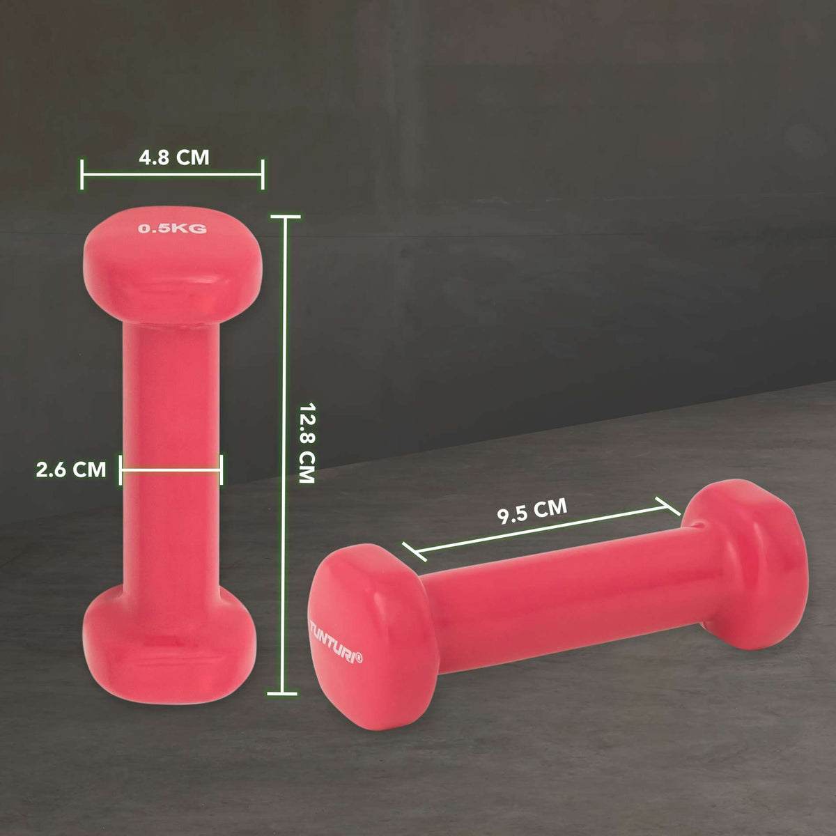 Håndvægte TUNTURI Vinylhåndvægte 2 x 0,5 kg, rosa