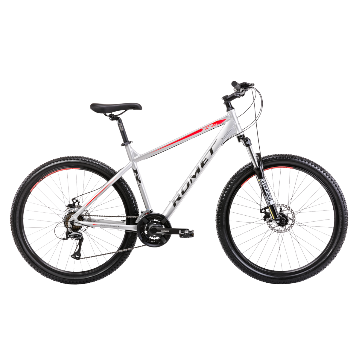 Cykel ROMET Rambler R7.1, 27.5" silver-röd
