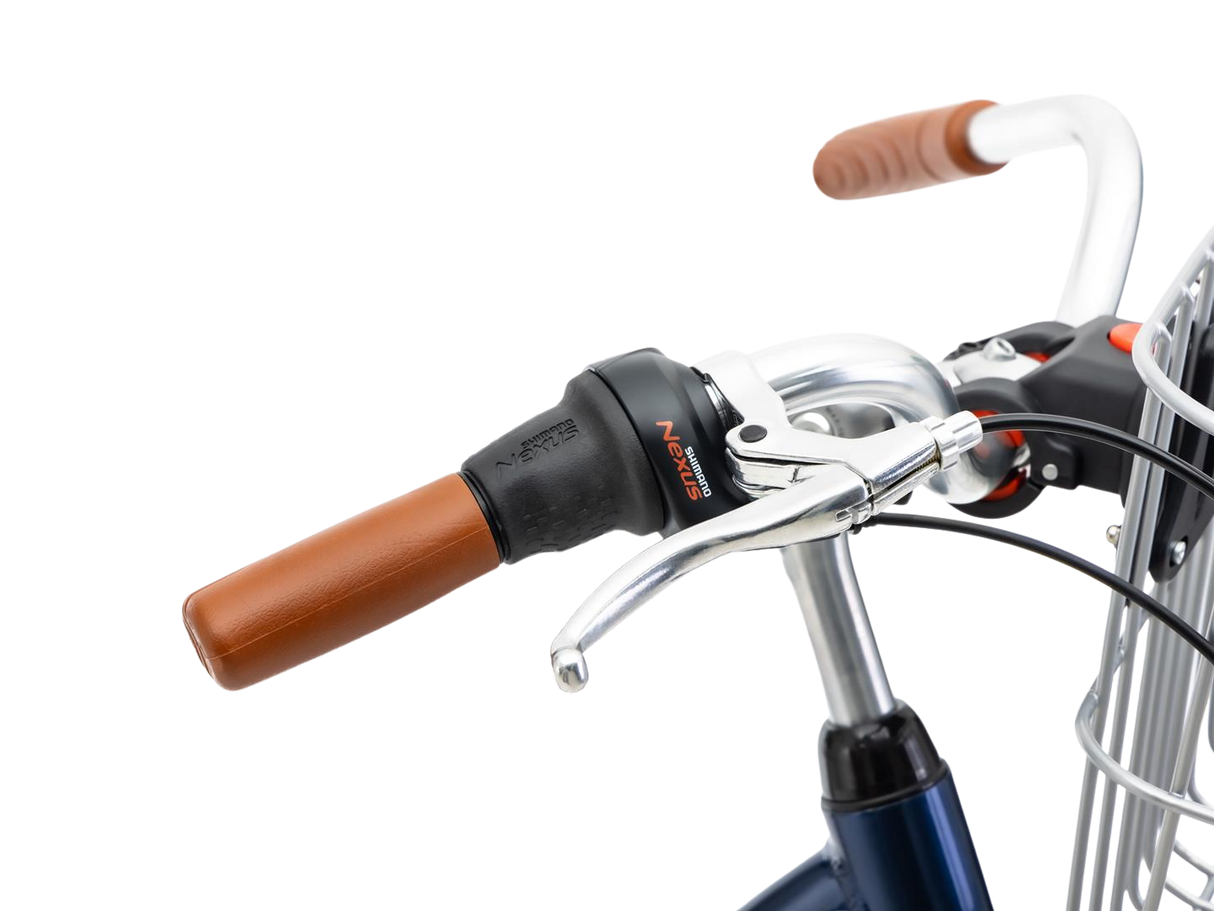 Bicycle ROMET Art Deco Lux, with front basket, blue