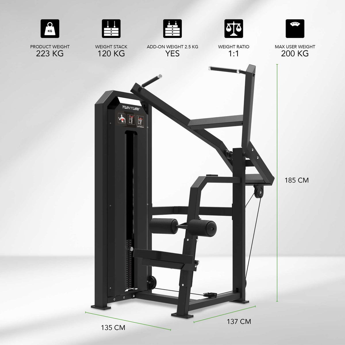 TUNTURI Platinum - Lat Pulldown - Vægtmagasin - V-serien