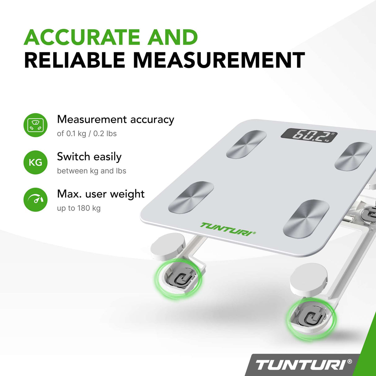 TUNTURI SC30 Smart Scale med app, vit