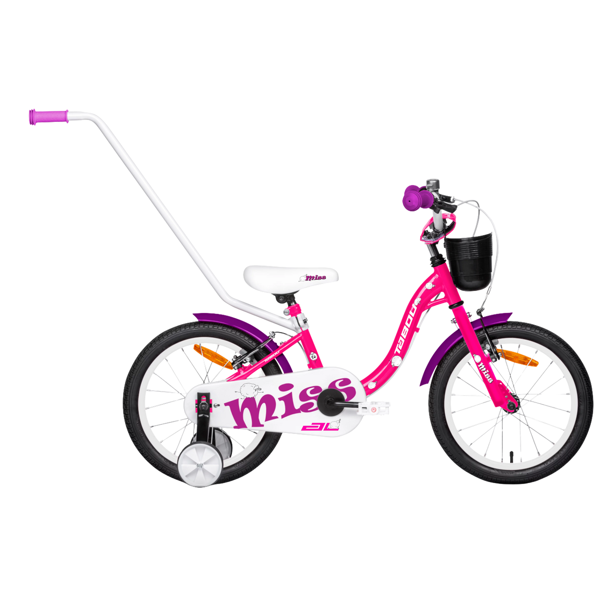 Barncykel TABOU Miss AL, 16" rosa-vit