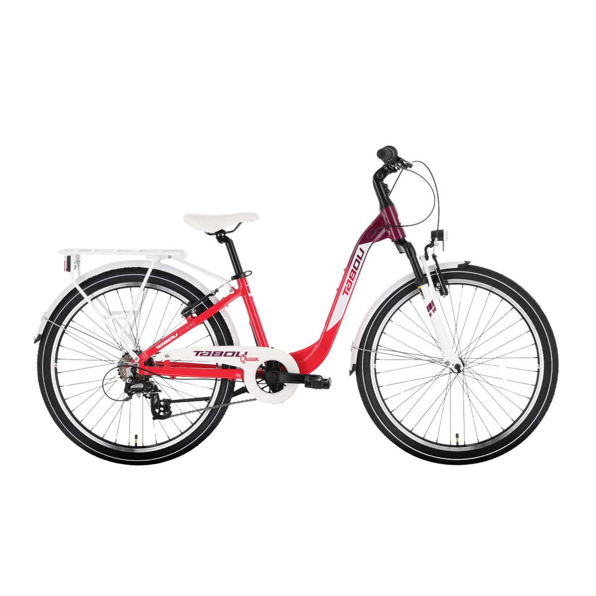 Barncykel TABOU Queen 24, rosa-vit