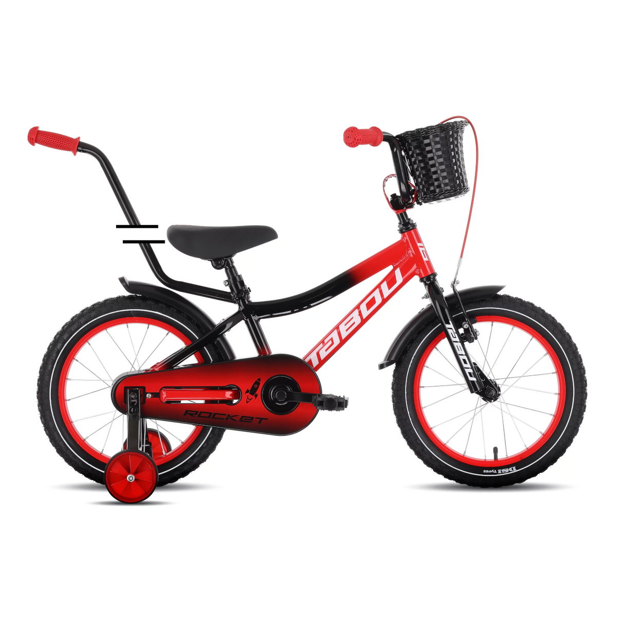 Barncykel TABOU Rocket Alu, 14" svart-röd