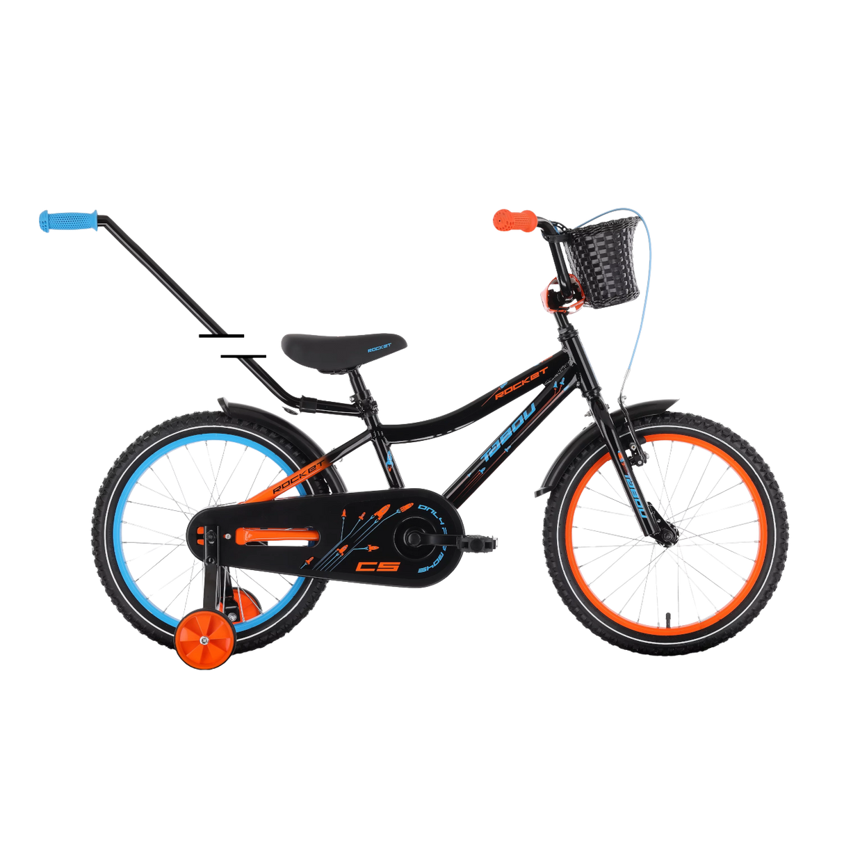 Barncykel TABOU Rocket CS ALU, 18" svart-orange