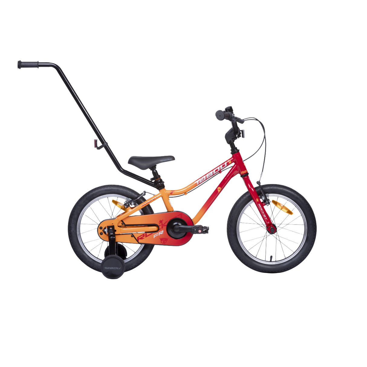 Barncykel TABOU Rocket FR, 14" röd-gul