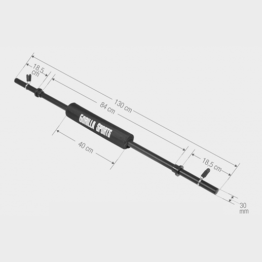 Skivstång 130cm Blæk Skivstångskudde 30mm