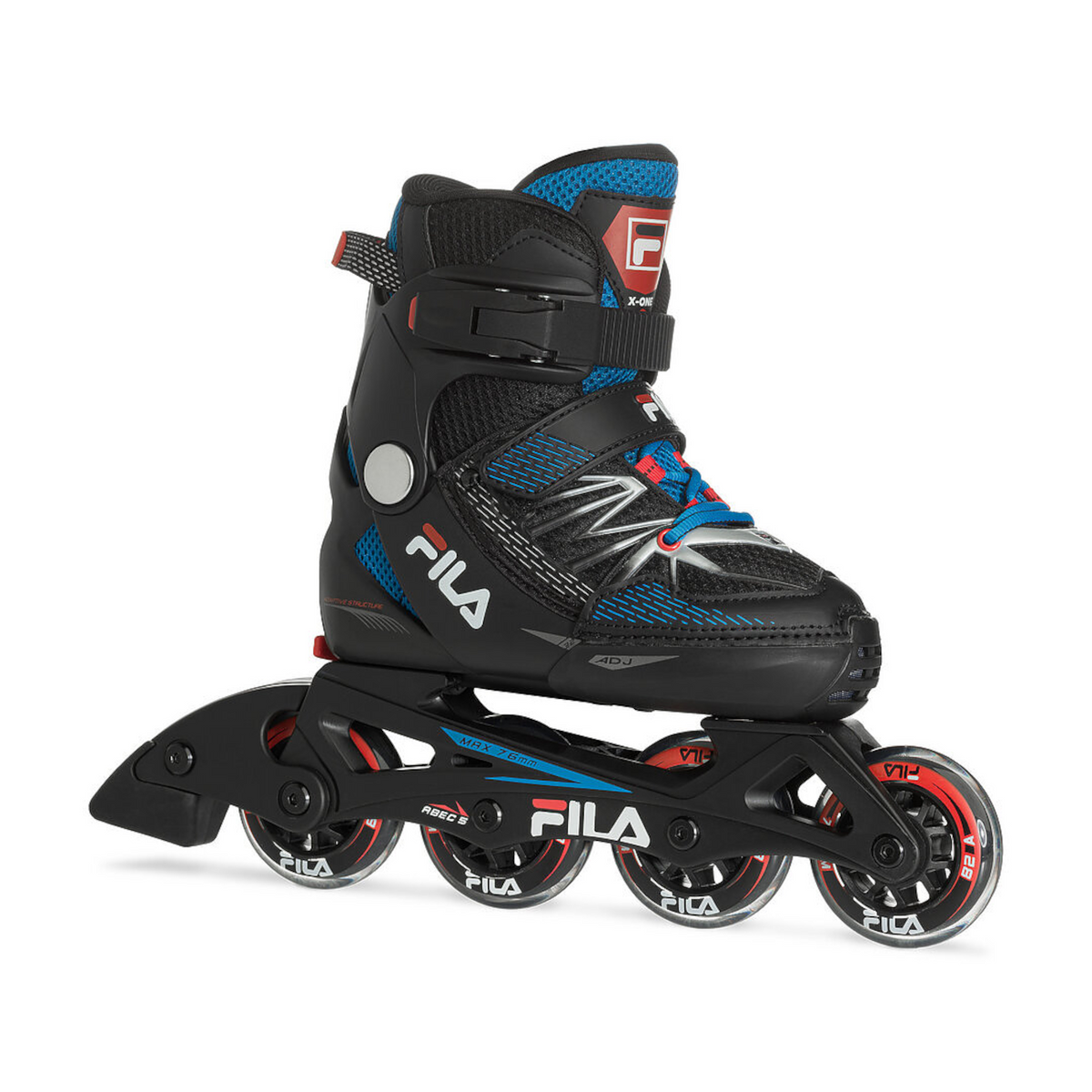 Børnerulleskøjter FILA X-One, Sort/Blå/Rød