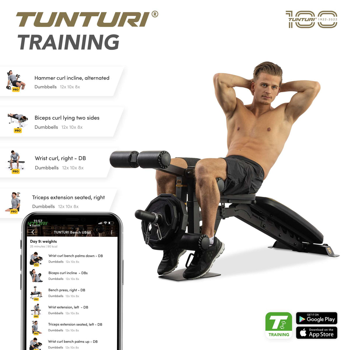 Træningsbænk TUNTURI Centuri UB100 Utility Bench