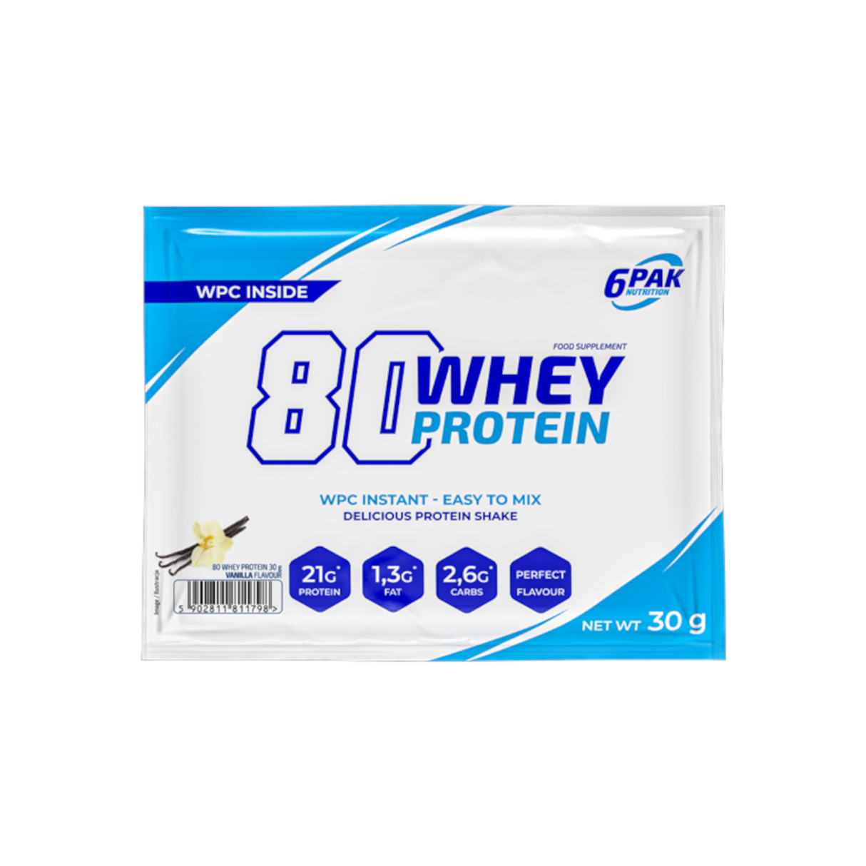 Proteinpulver 6PAK 90 Whey Protein 30g Vanilj