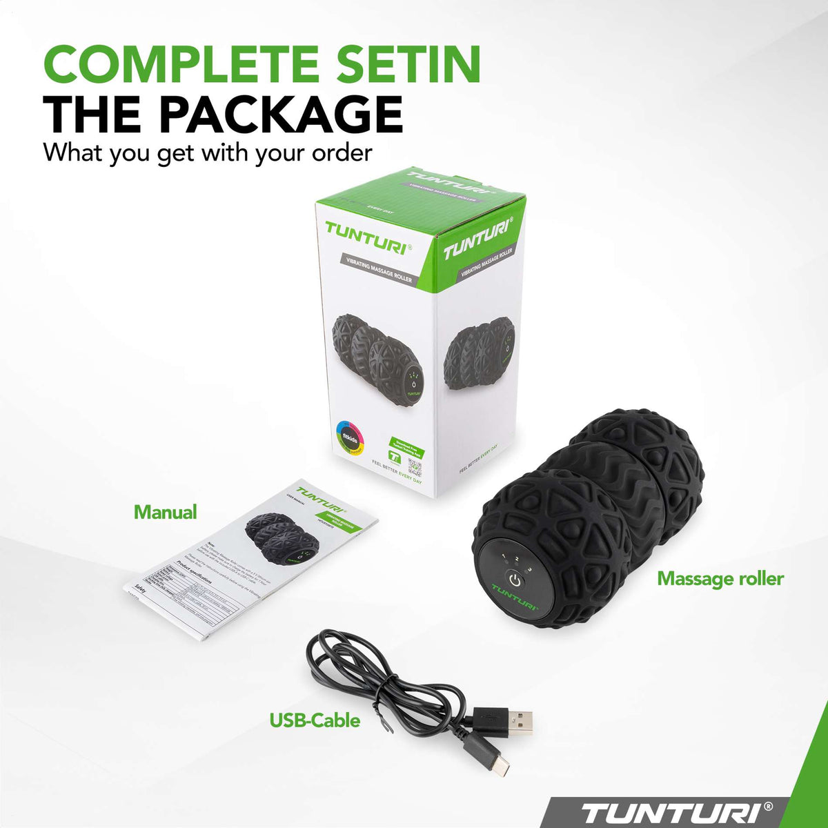 TUNTURI Vibrating Duo Massage Roller