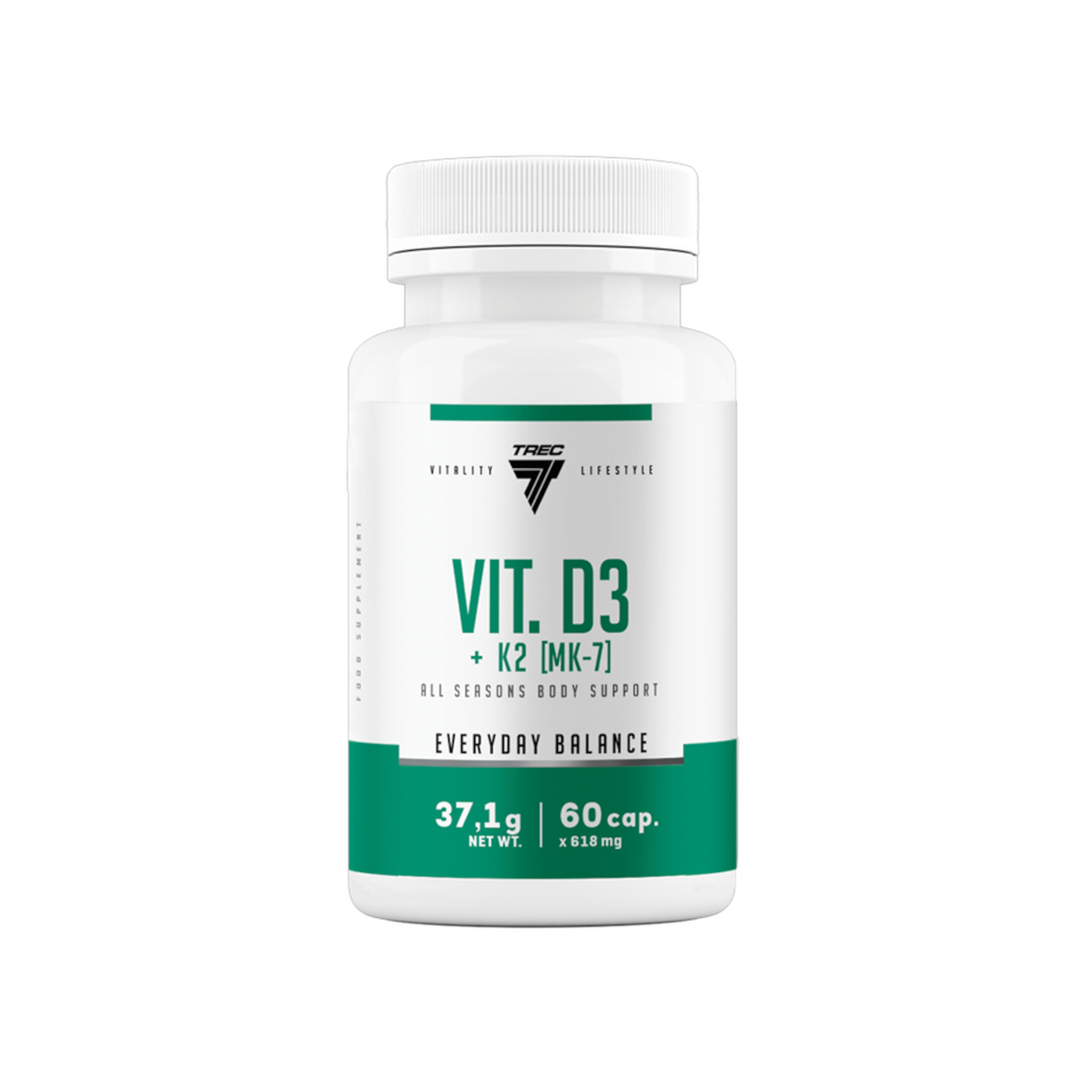 Vitaminkapslar TREC VIT. D3+K2 (MK-7), 60 kapslar