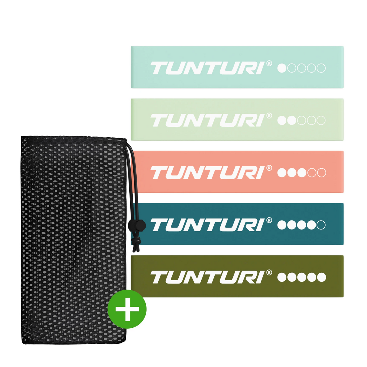 TUNTURI Mini Resistance Band Set, 5 st