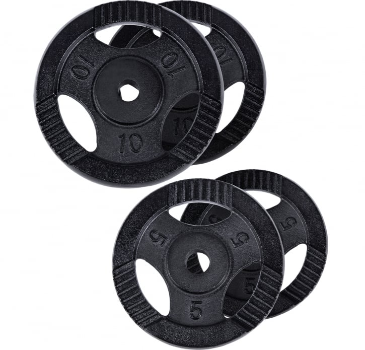 VÆGTSKIVER TRIGRIP BLACK 2X10 KG 2X5 KG