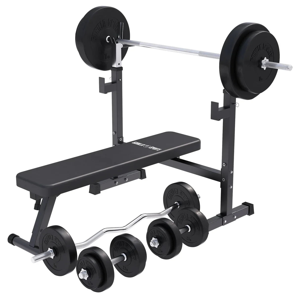 Bænkpres 2.0 BLACK Vægtstang & Curlstang Håndvægte 100 kg