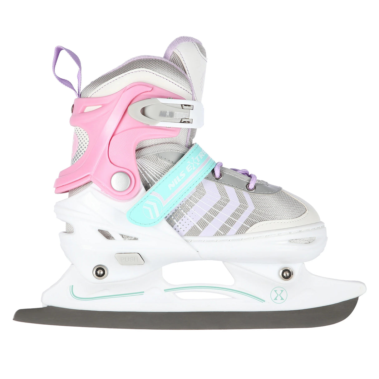 4in1 (rull)uisud NILS EXTREME NH18192, In-line Skates/Hockey Ice Skates, S (29-33), Pink/Mint/White