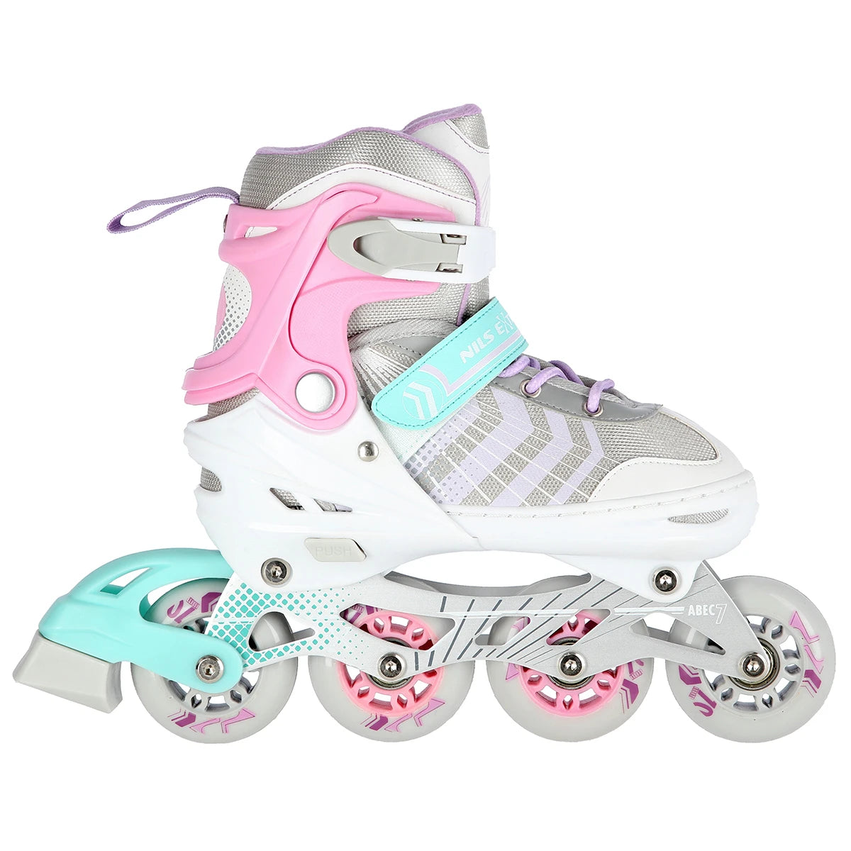 4in1 (rullskridskor) NILS EXTREME NH18192, rosa-mint, L